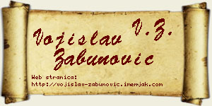 Vojislav Zabunović vizit kartica